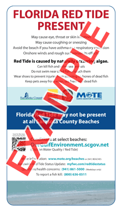 Example of Red Tide Beach Sign