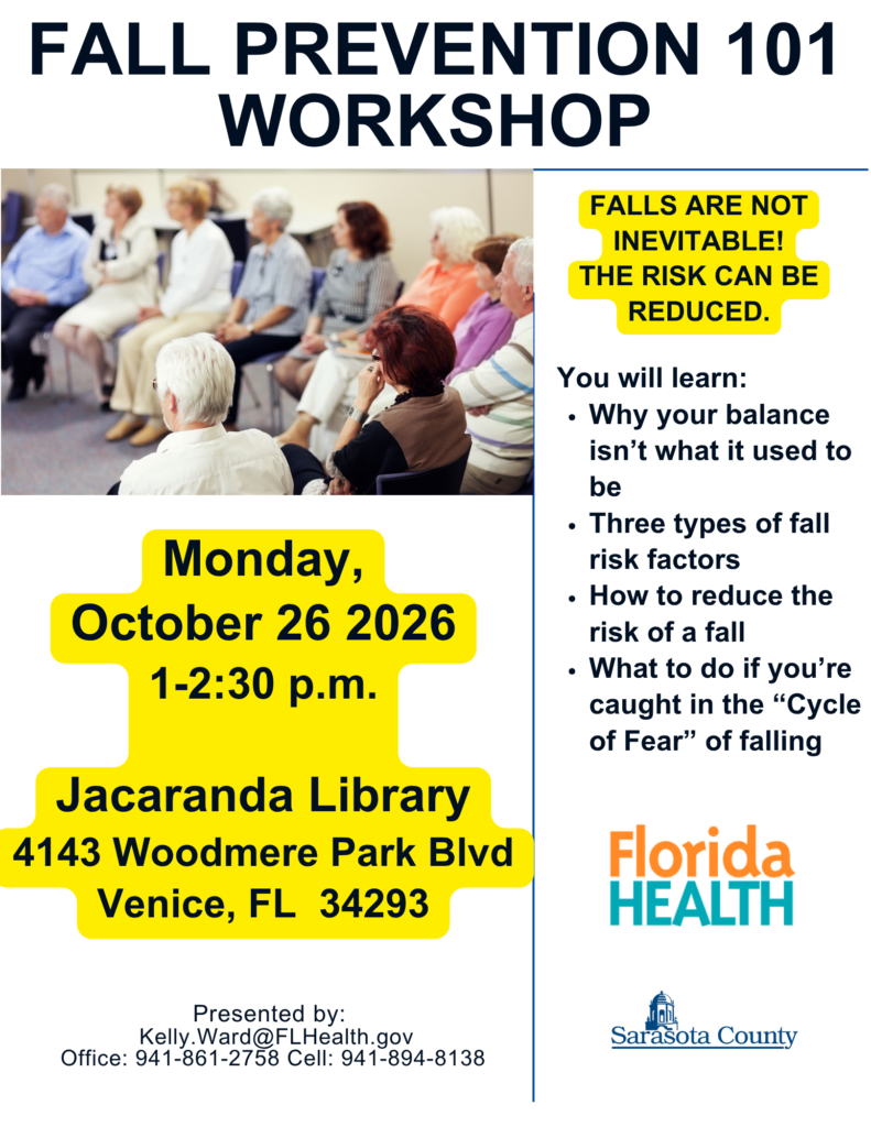 Flyer for fall prevention 101 workshop