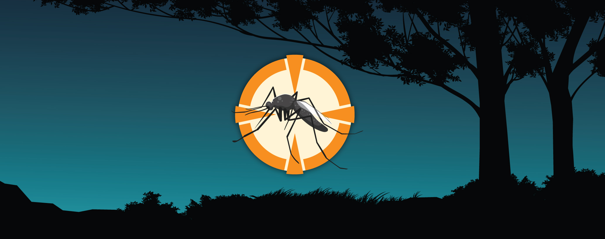 Image of a mosquito inside of an orange target